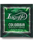 Lucaffé Colombia specialty coffee pod in green packaging, 100% Arabica, fruity and vinous flavor.